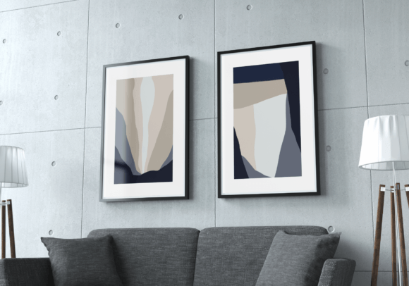 Download Set of 2 Scandinavian Abstract Wall Art - Abstract wall art Collection