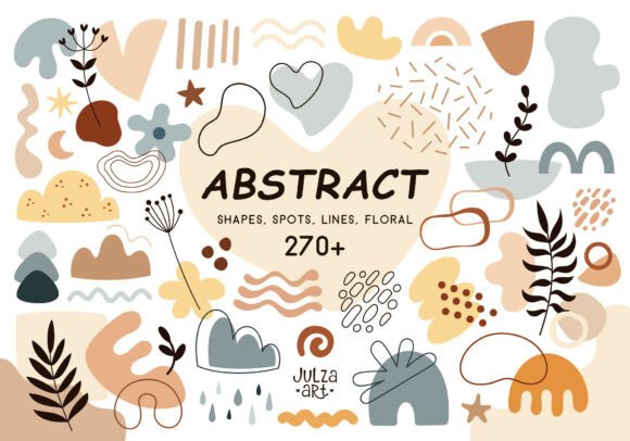 Download Boho Abstract Shapes Clipart Bundle - Boho Collection