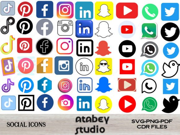 Download Social Media Icons Fecebook Tiktok Logos - Social media icons Collection