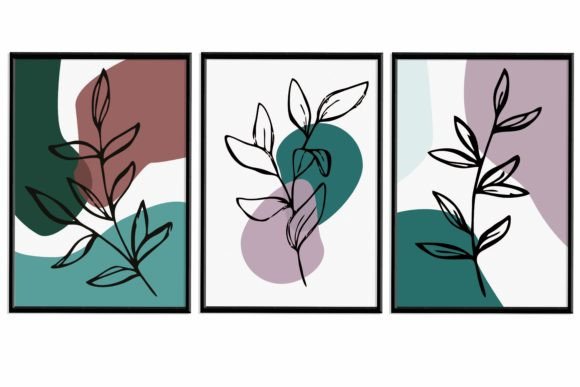 Download Set of 3 Abstract Wall Art Printable. - Premium Bundle