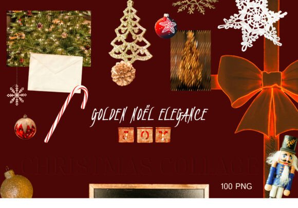 Download Golden Noël Elegance PNG Collection - Collection Collection