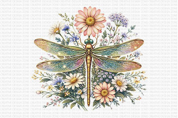 Download Dragonfly Floral Boho PNG - Boho Collection