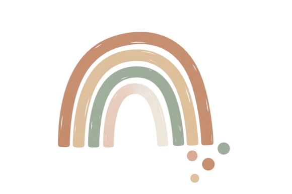 Download Boho Rainbow Earth Tones Illustration - Boho Collection