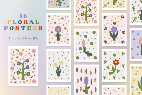 Download Modern Flowers Vector Posters - Poster Collection